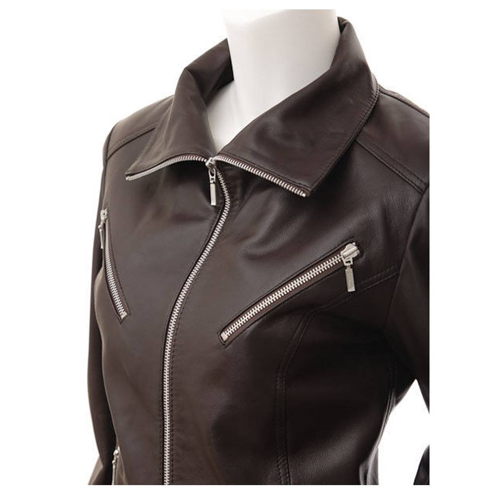 Veste en cuir rétro Emma Peel pour femme