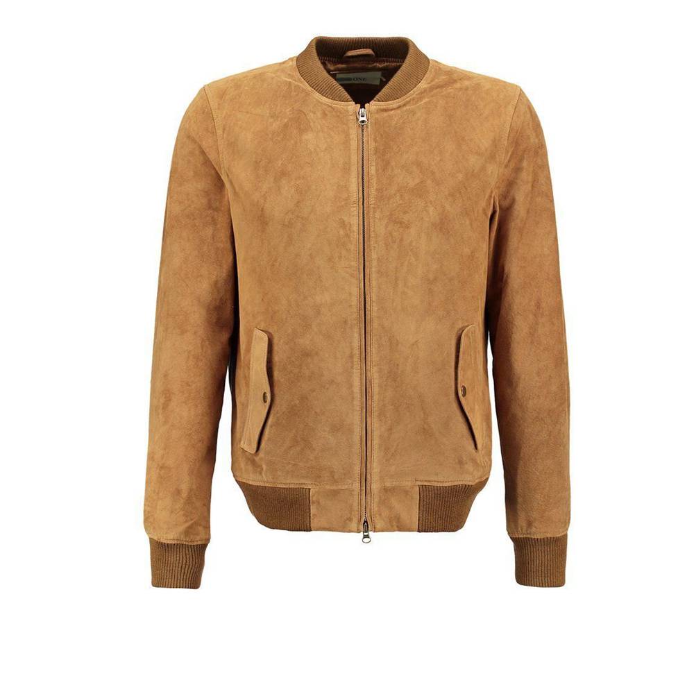 Blouson aviateur en cuir suédé