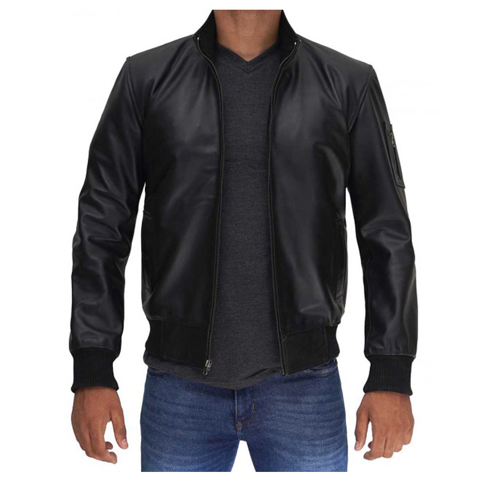 Veste en cuir aviateur Clark pour homme 