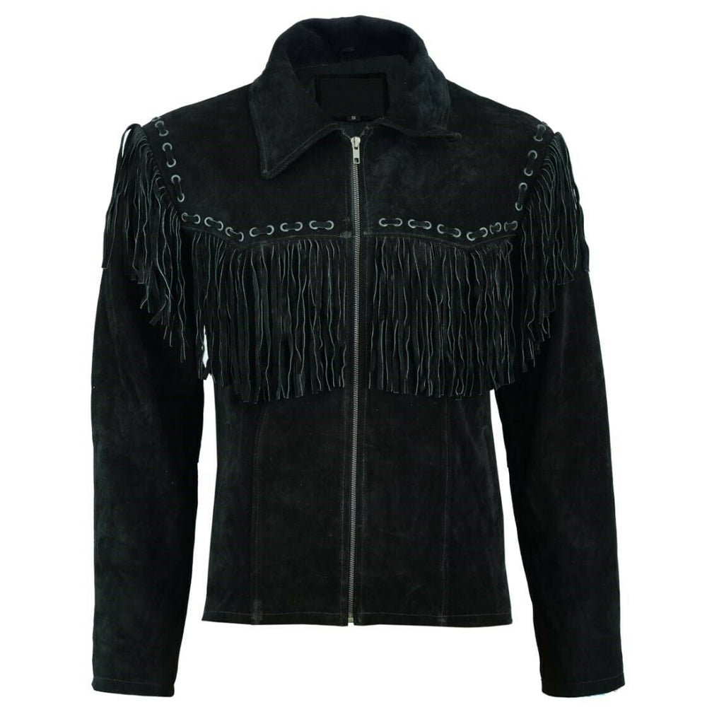 Men Suede Leather Western Jacket