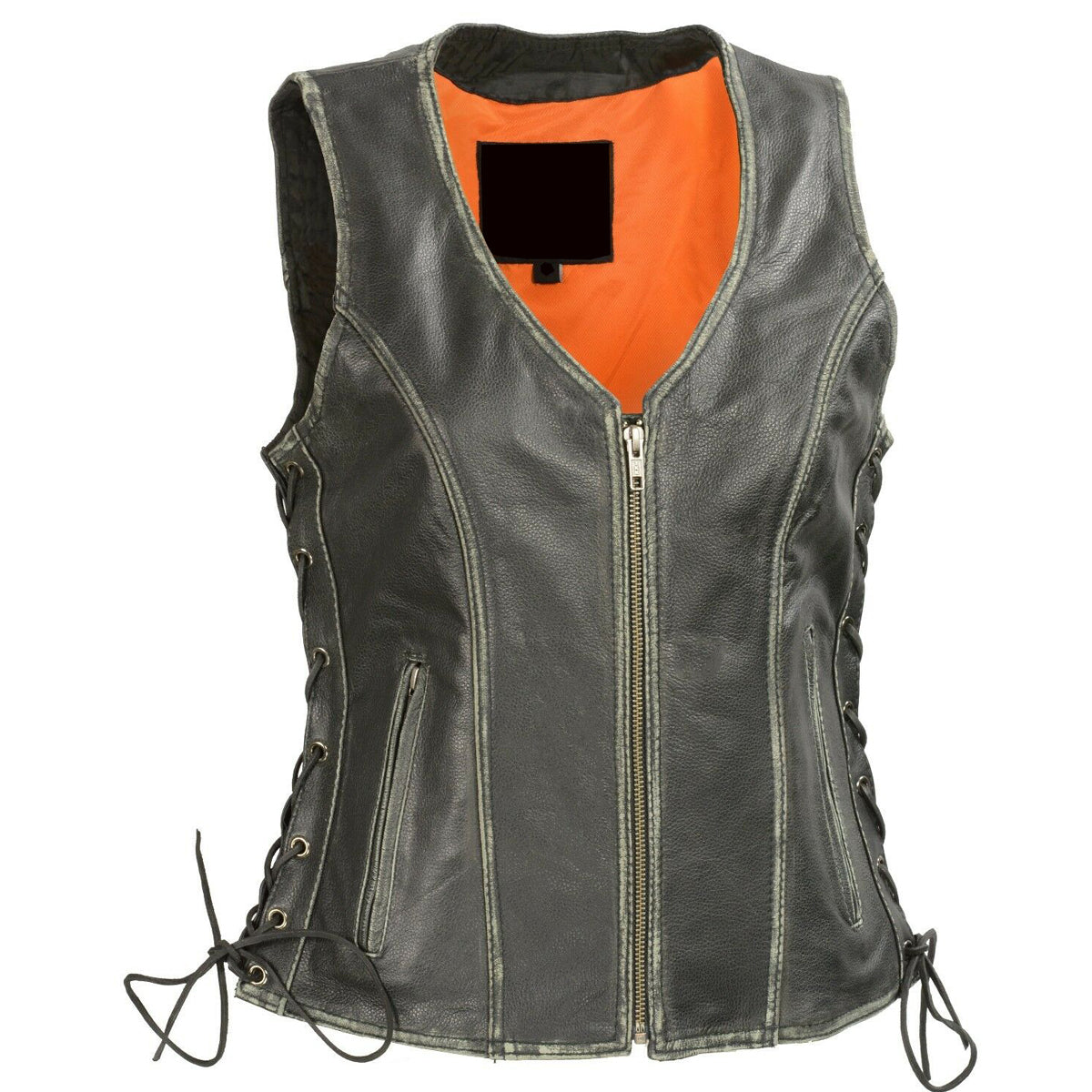 Gilet en cuir tendance avec poche pour pistolet pour femme