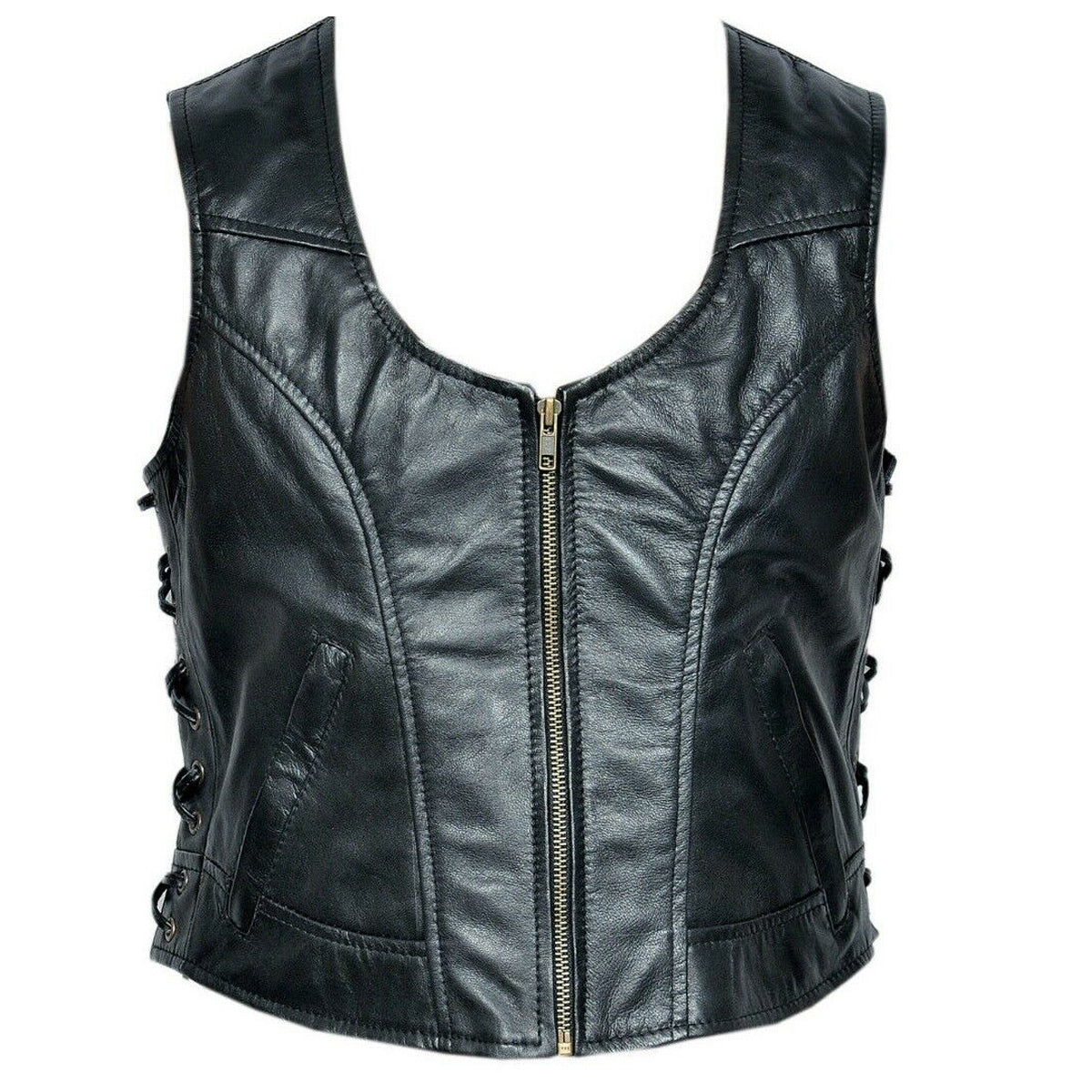 Gilet de moto en cuir pour homme