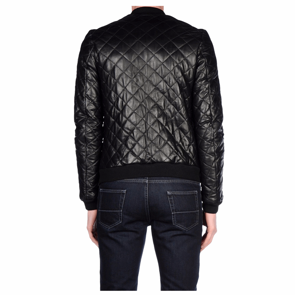 Veste en cuir noire slim fit tendance pour homme