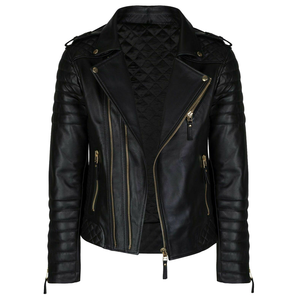 Veste en cuir noire tendance pour homme