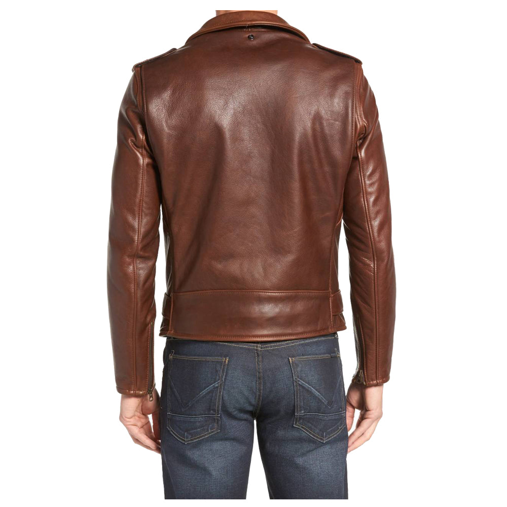 Veste de motard en cuir slim fit pour homme