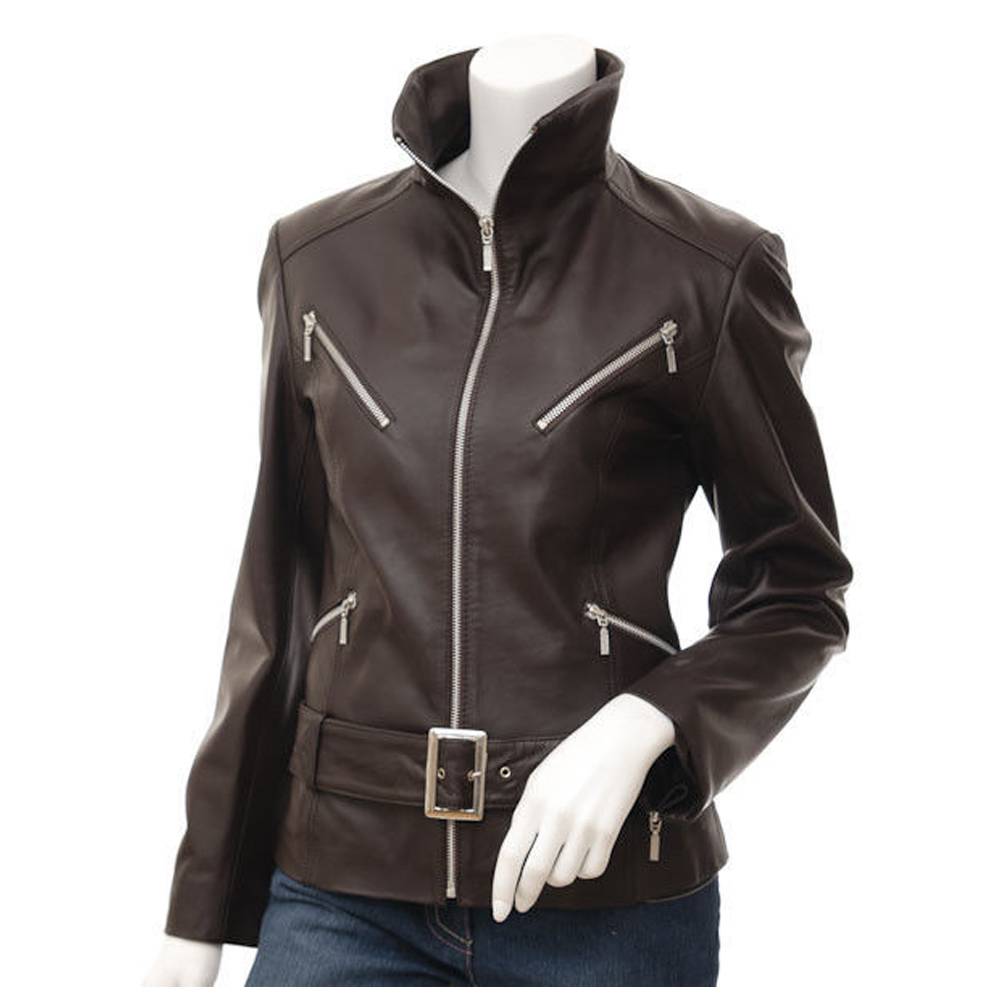 Veste en cuir rétro Emma Peel pour femme