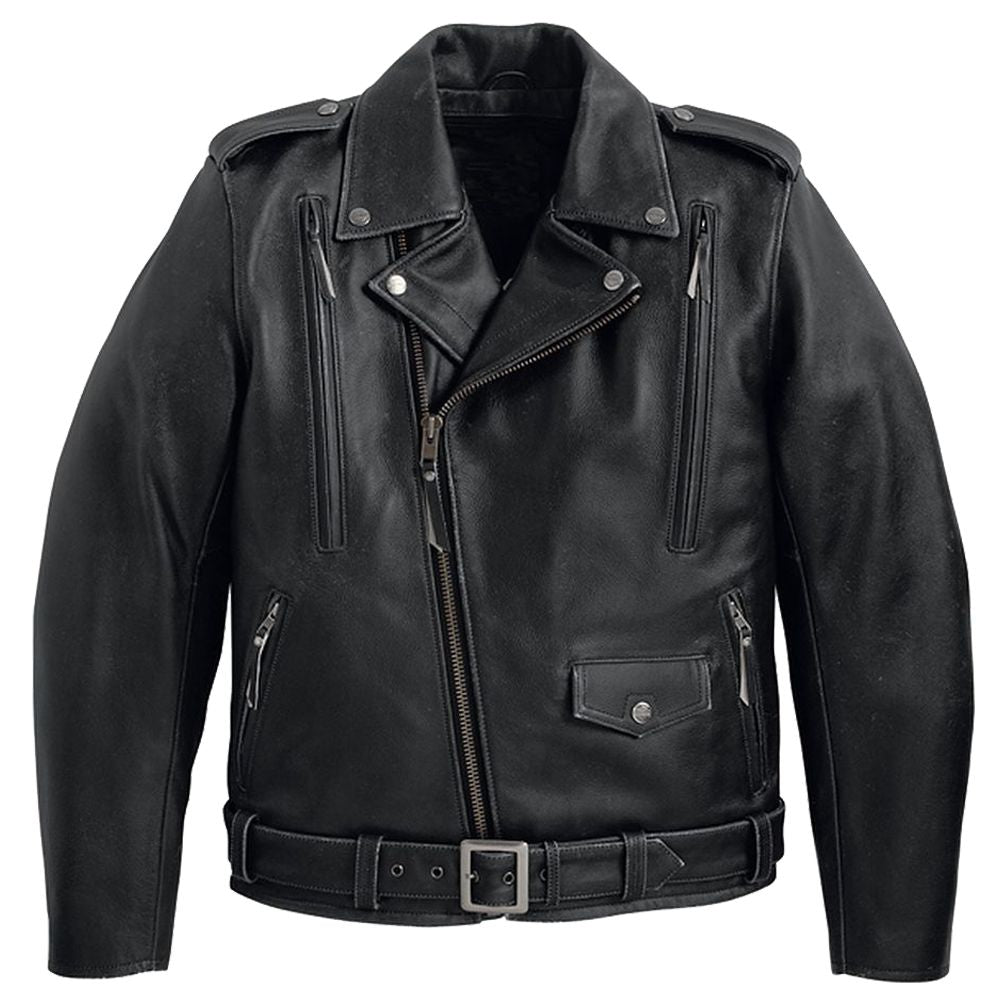 Veste en cuir pour homme style motard très tendance