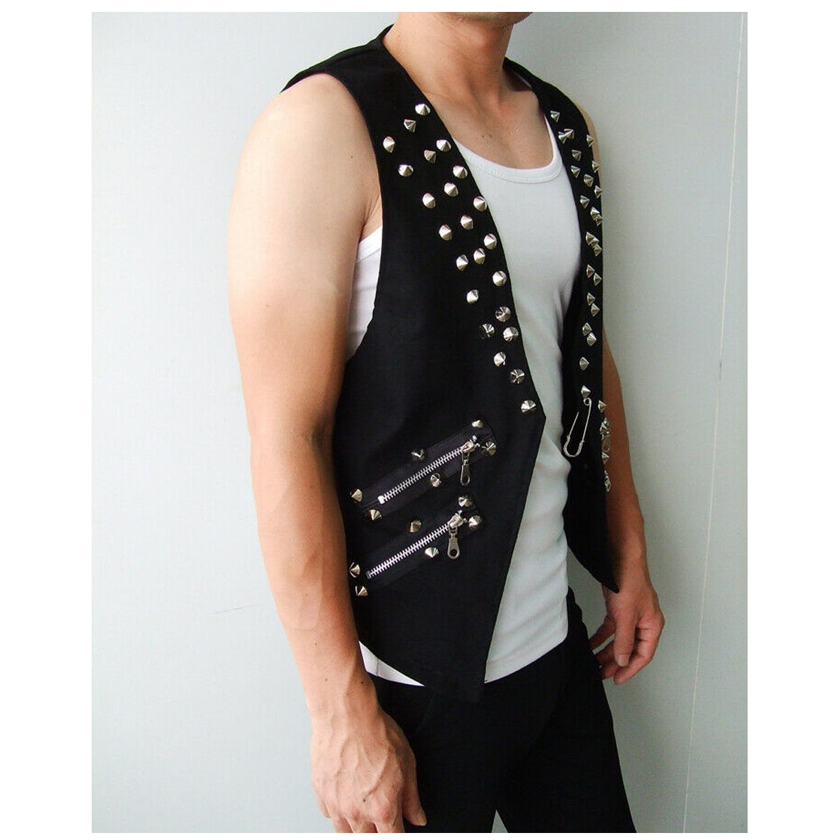 Gilet homme coupe slim avec rivets