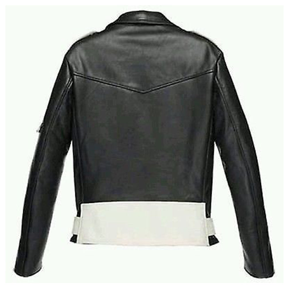 Veste de moto en cuir noir Brando pour homme