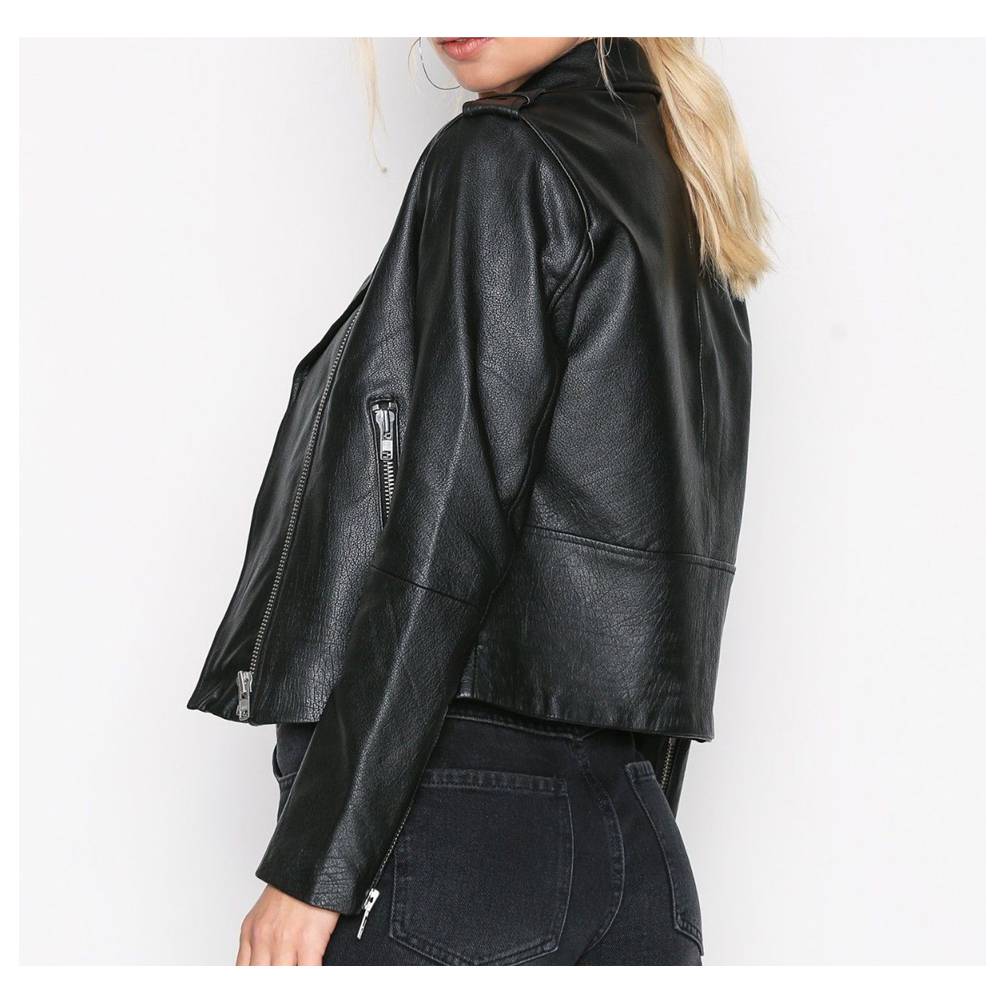 VESTE EN CUIR DE MOTARD À LA MODE SLIM FIT POUR FEMMES