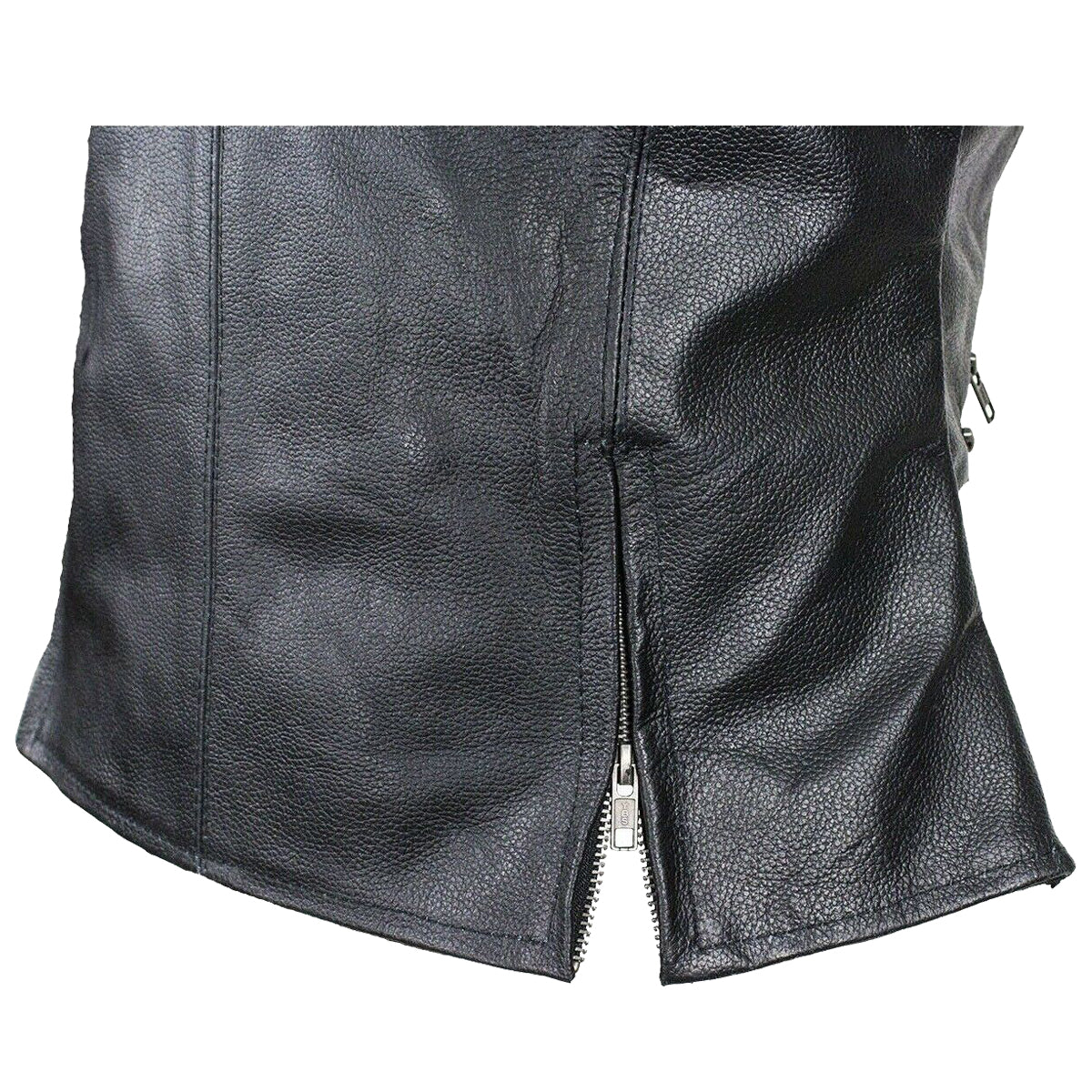 Gilet de moto en cuir de vache véritable pour femme