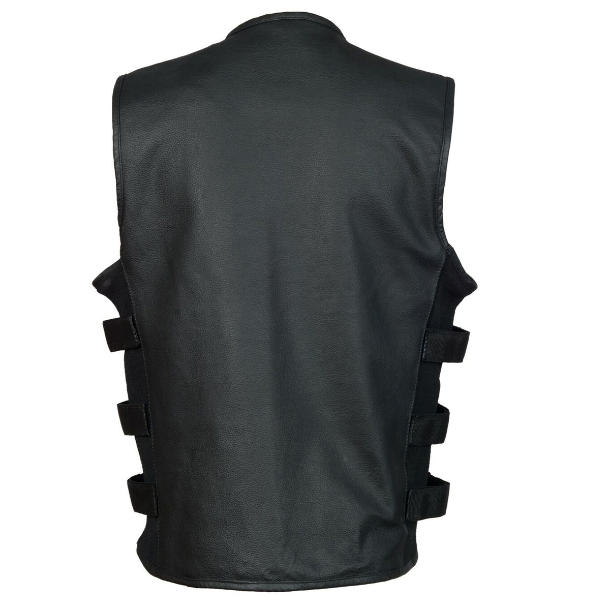 Gilet de moto en cuir style SWAT pour homme