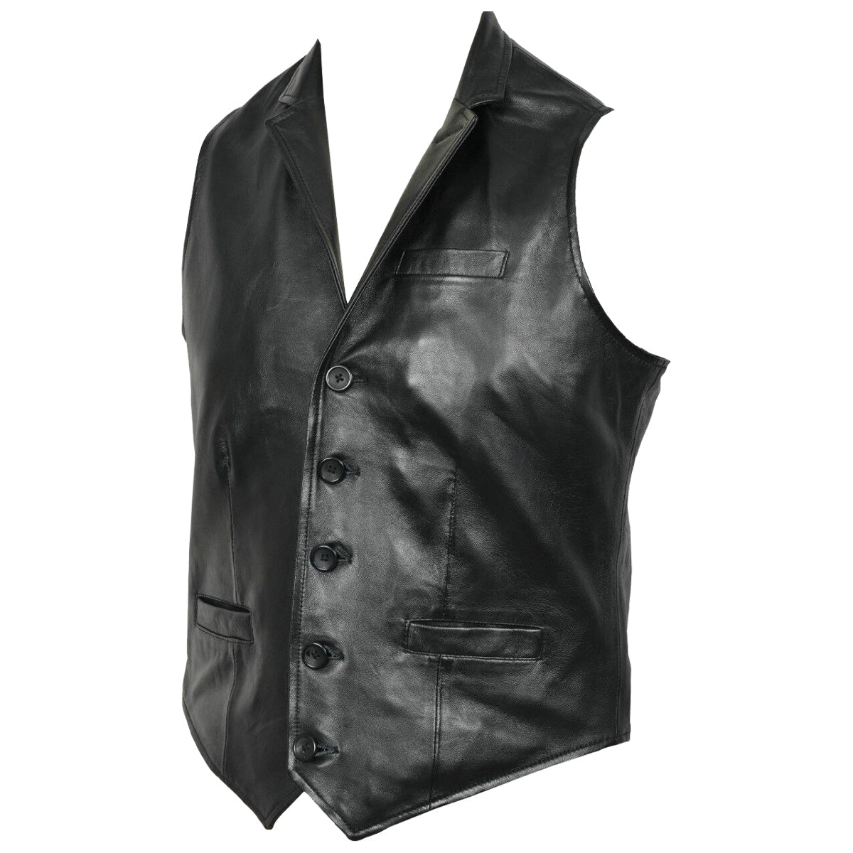 Gilet en cuir noir de qualité supérieure pour homme