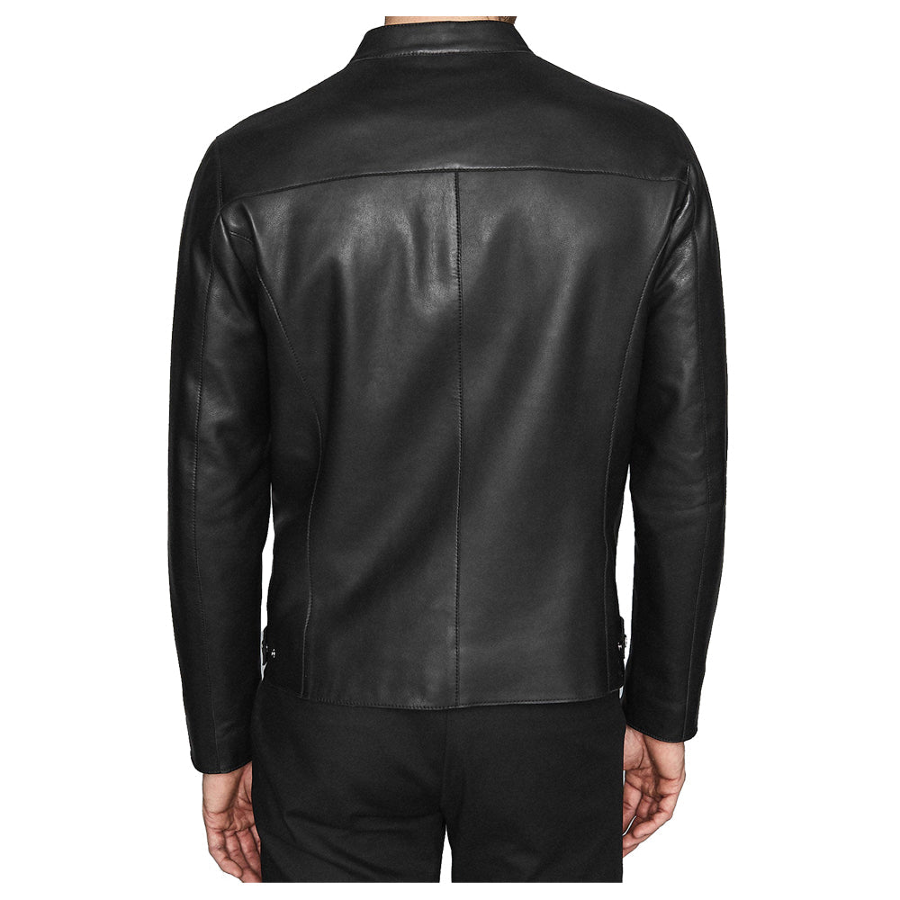 Veste en cuir pour homme style Cafe Racer