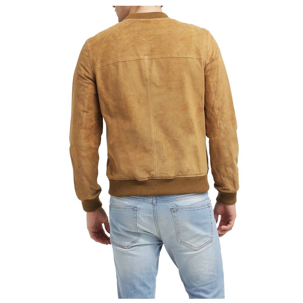 Blouson aviateur en cuir suédé