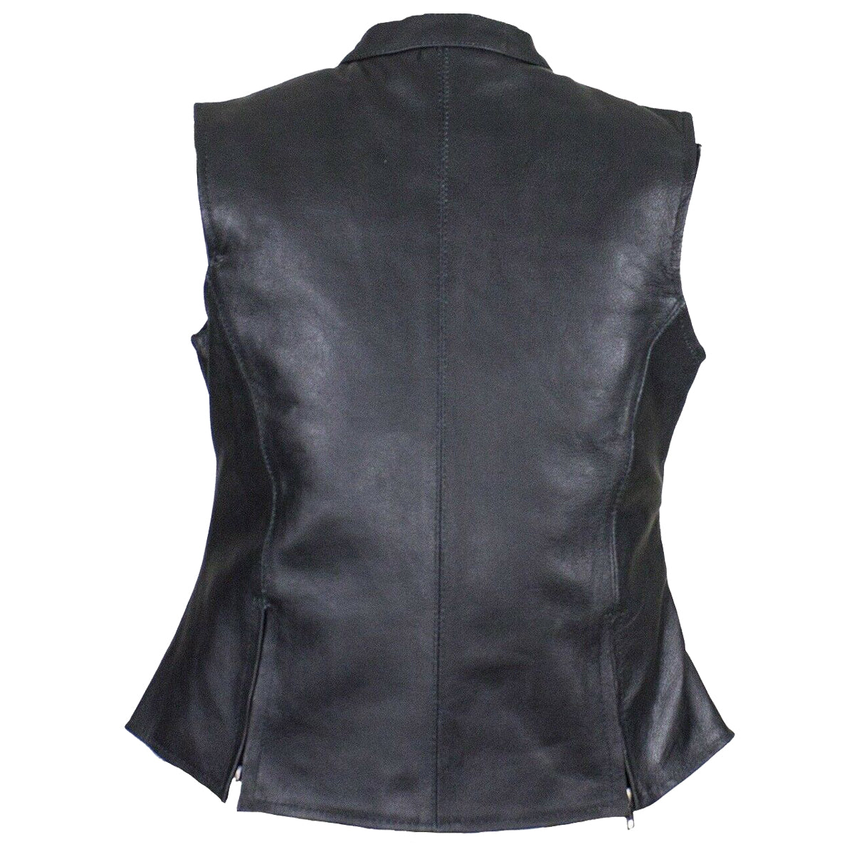 Gilet de moto en cuir de vache véritable pour femme