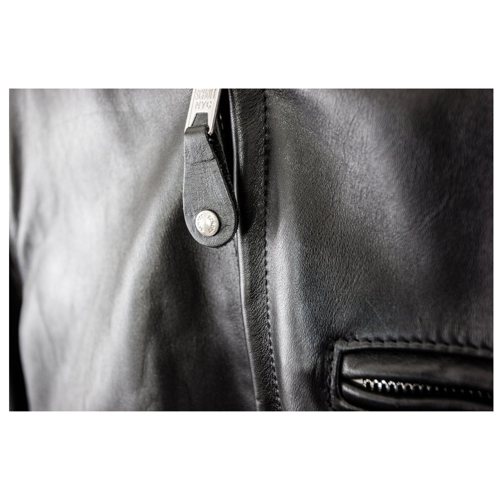 Veste de moto en cuir classique pour homme, unie