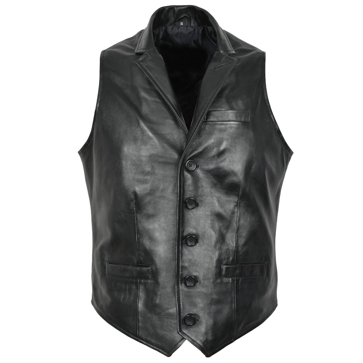 Gilet en cuir noir de qualité supérieure pour homme