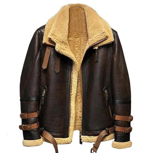 Blouson en cuir et fourrure de mouton retourné B3 Flying Aviator