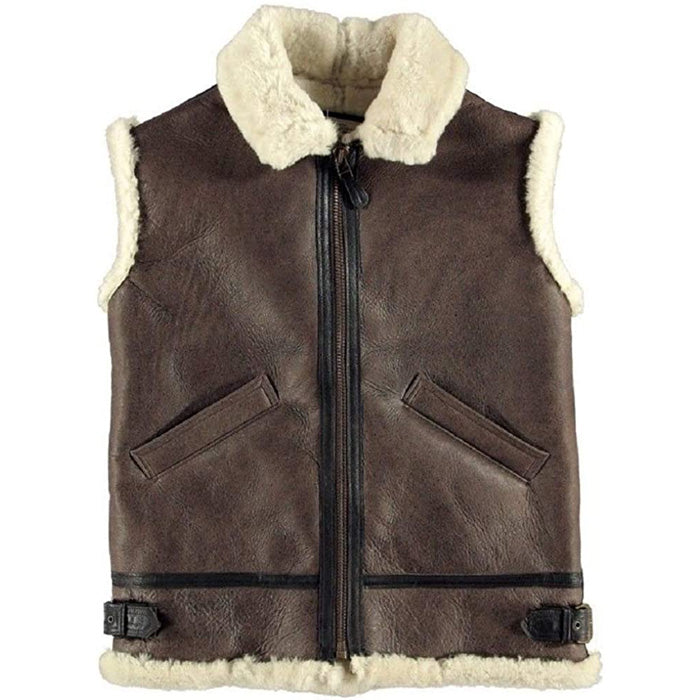 Gilet en cuir de mouton retourné B3