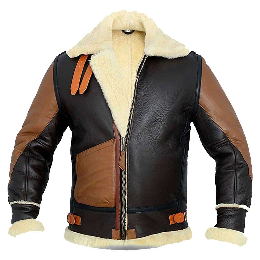 Blouson aviateur en cuir et peau de mouton pour pilote B3 Aviator