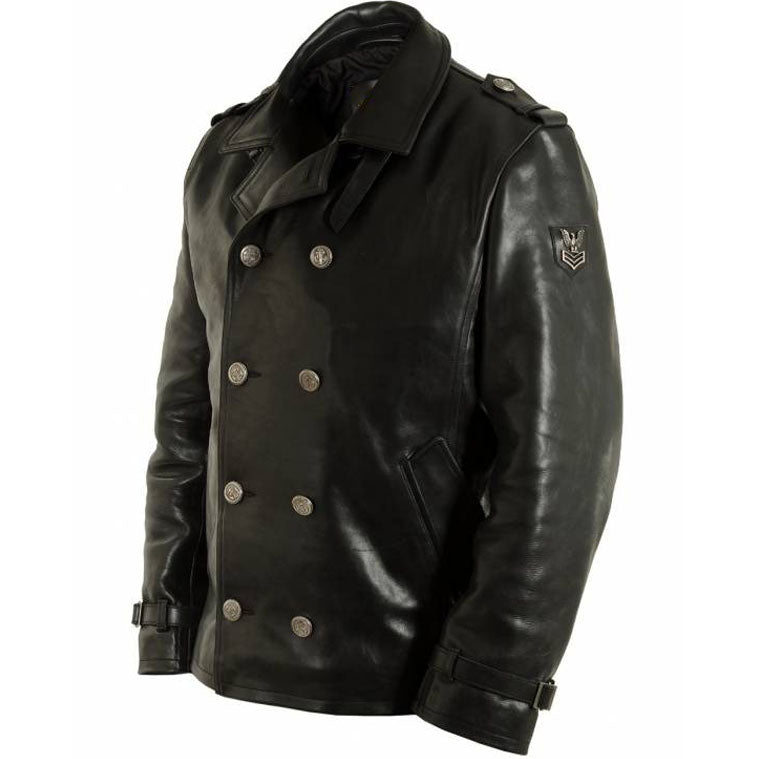 Manteau en cuir noir