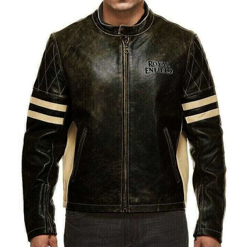 Veste de moto Royal Enfield Cafe Racer noire