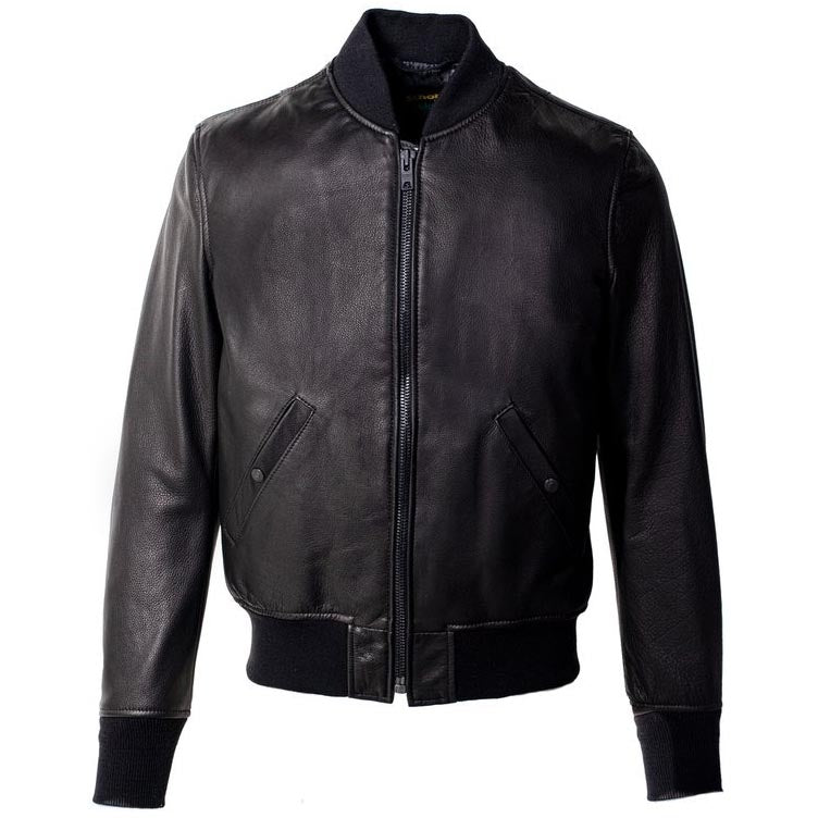 Blouson aviateur en cuir de vache