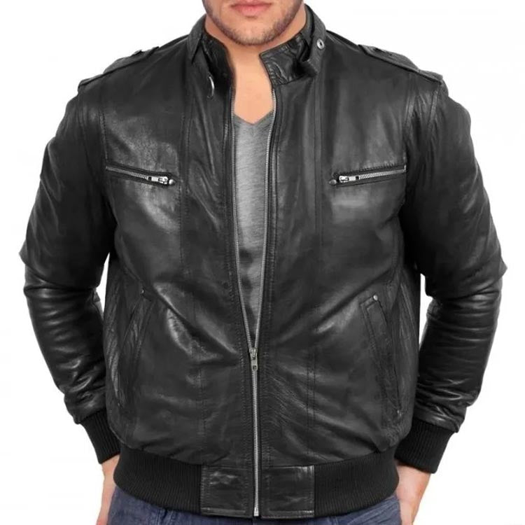 Blouson aviateur en cuir pour homme