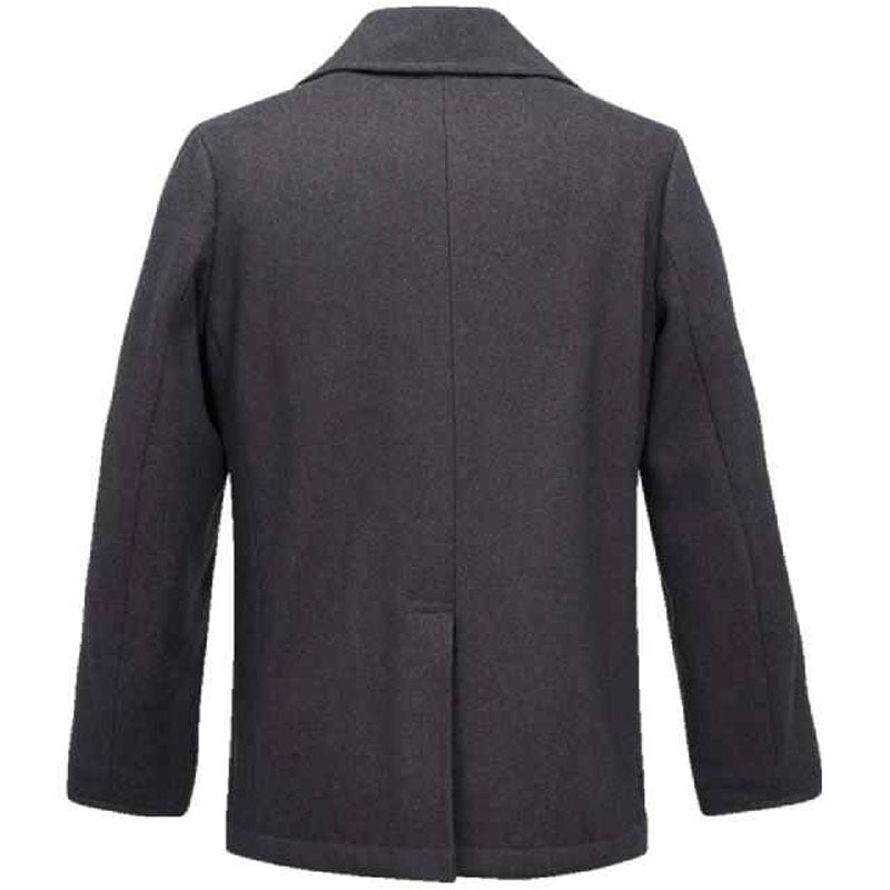 Manteau croisé en laine grise