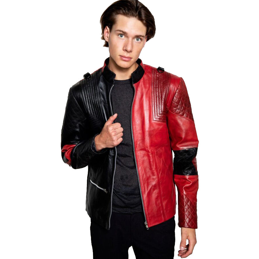 Veste de costume d'Halloween en cuir de clown Harley Live Fast Die faite à la main pour homme