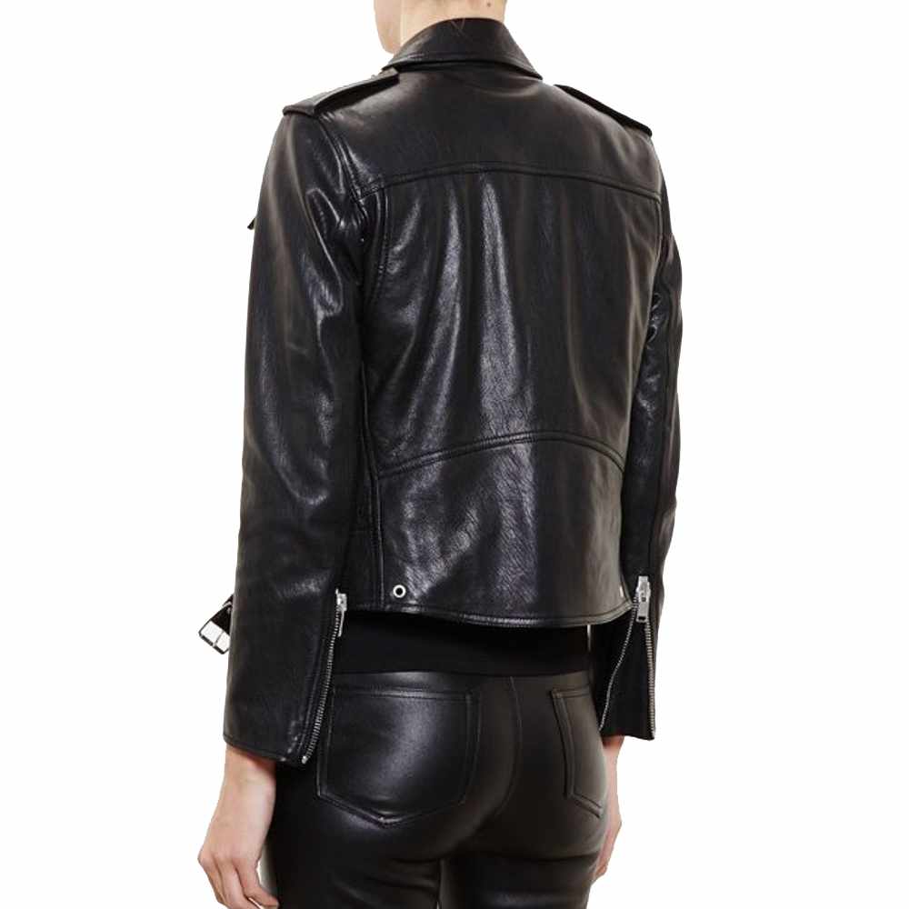 Veste de moto en cuir noir clouté Brando pour homme 