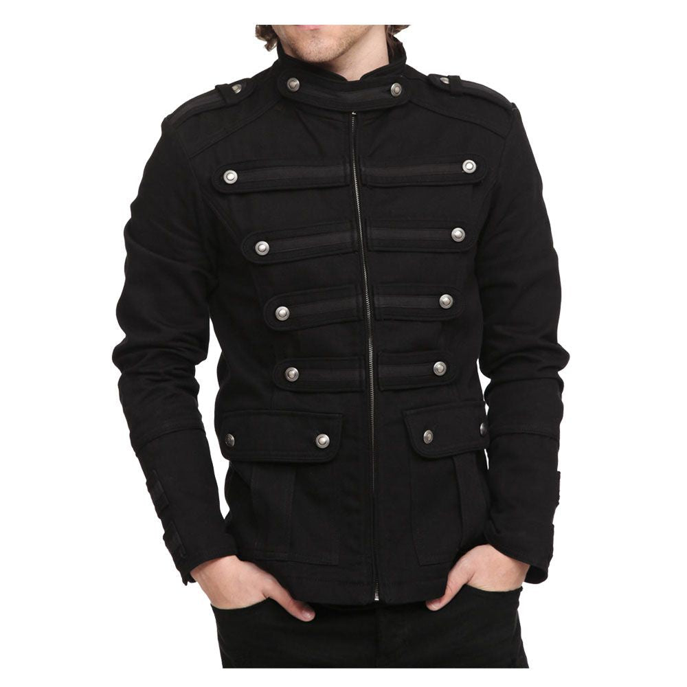 Männer Militär Gothic Jacke Band VTG