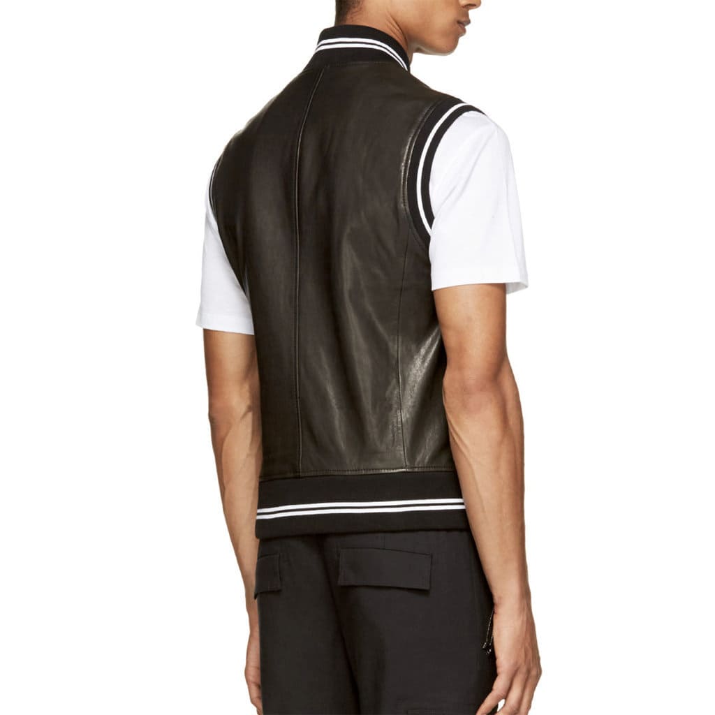 Gilet en cuir côtelé de style élégant pour hommes