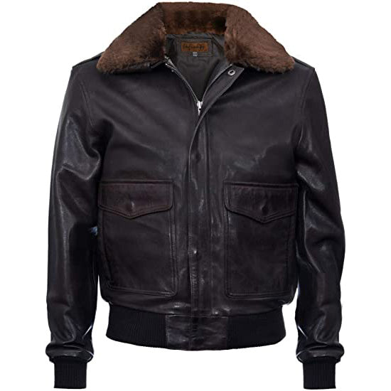 Blouson aviateur en cuir Air Force A2 Pilot pour homme