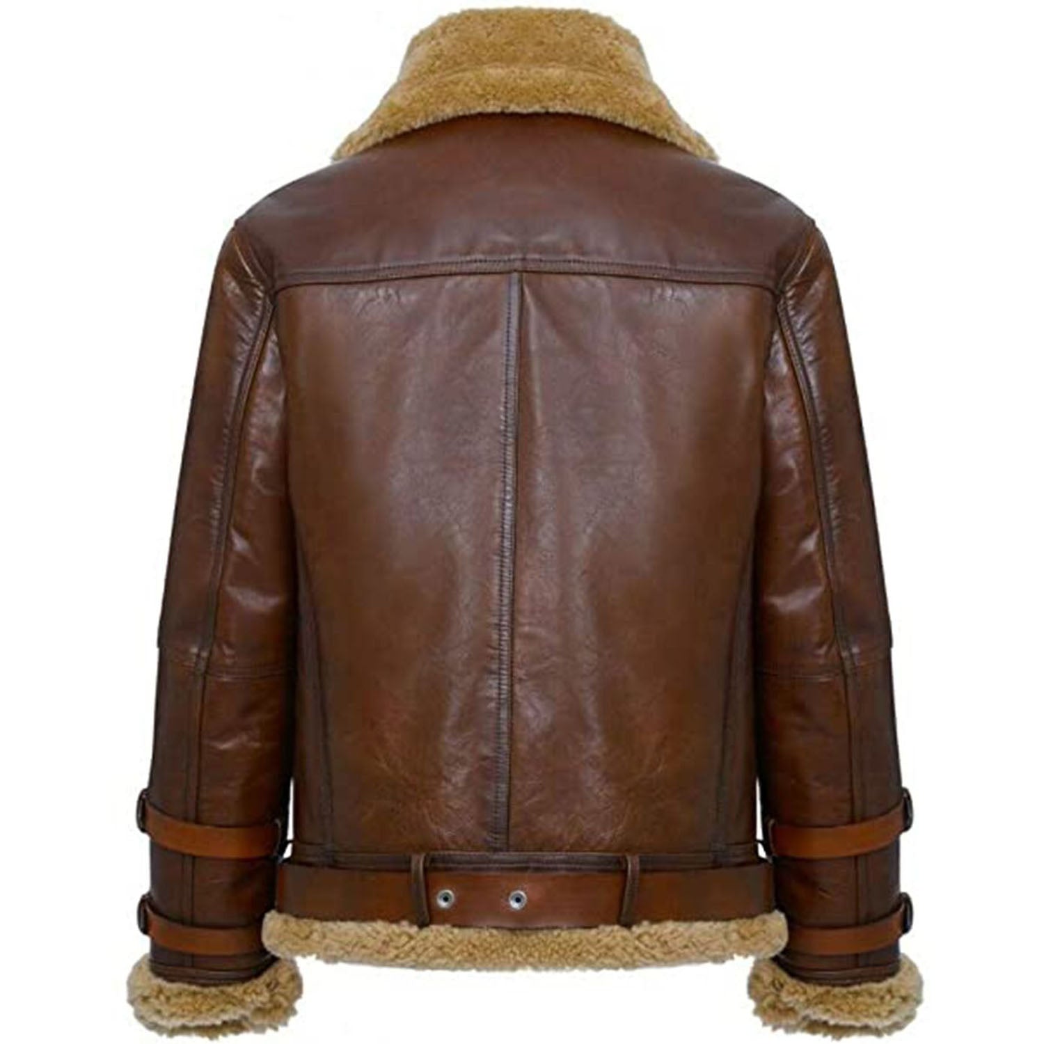 Veste aviateur en cuir marron Airforce RAF B3 pour homme