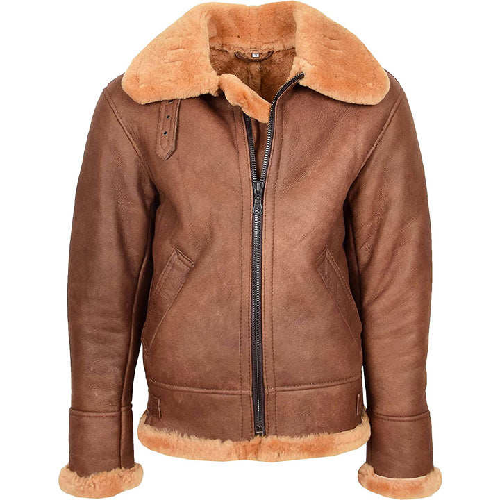 Veste de vol en peau de mouton retournée B3 pour homme