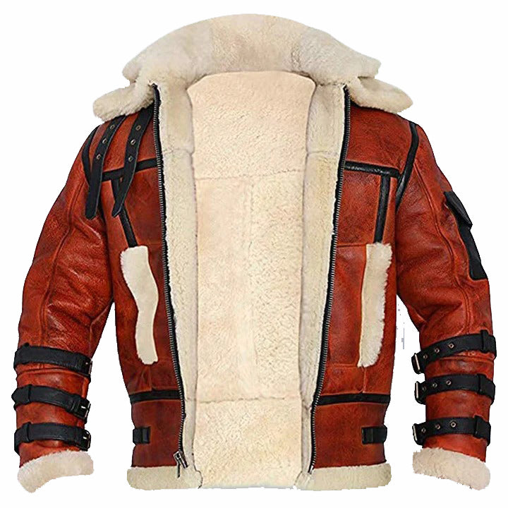 Blouson aviateur en cuir de mouton retourné B6 RAF pour homme