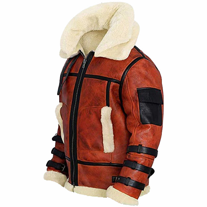 Blouson aviateur en cuir de mouton retourné B6 RAF pour homme