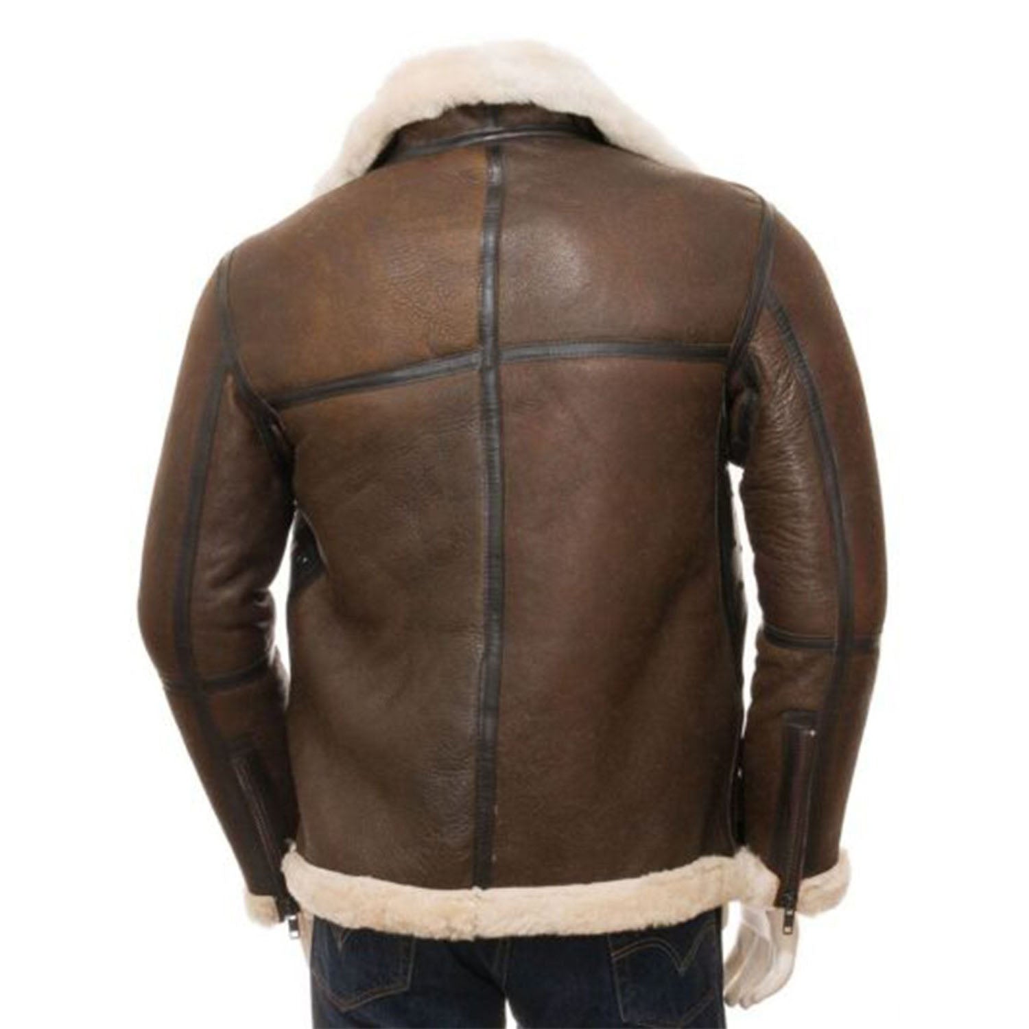 Men's Brown Aviator Leather Jacket