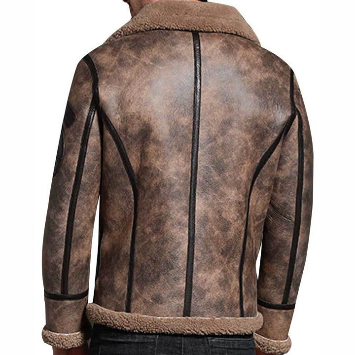 Blouson aviateur en peau de mouton retournée marron B3 Pilot pour homme