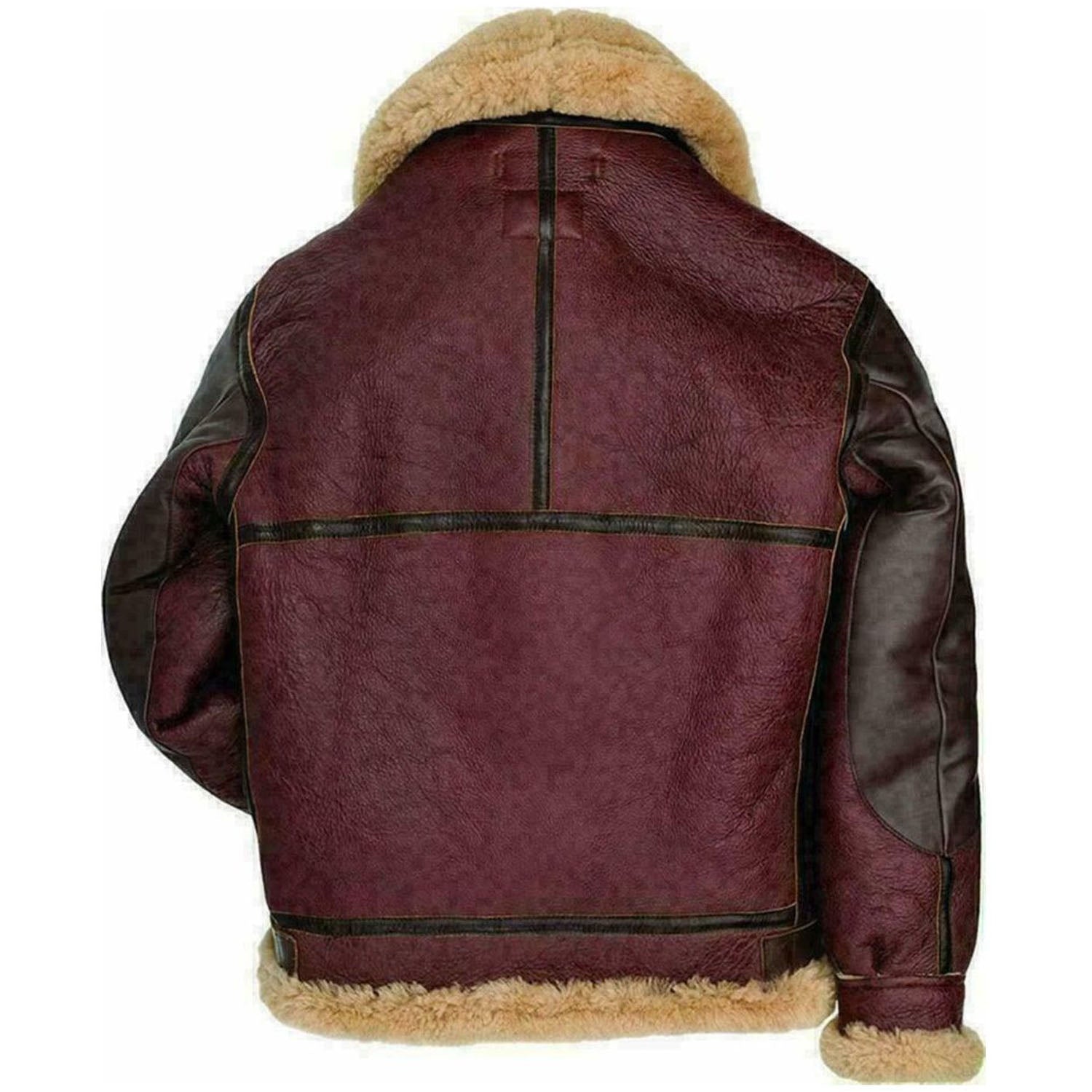 Veste en cuir de mouton marron Cockpit pour homme