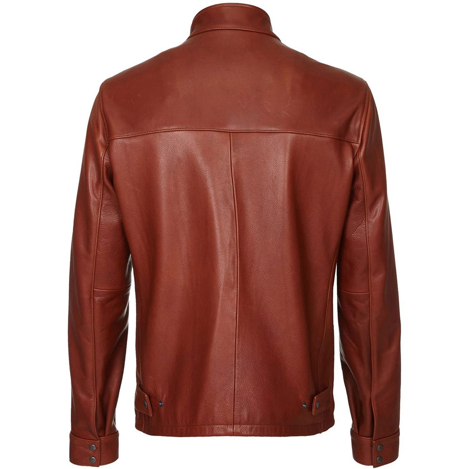 Veste de motard unie marron foncé pour homme