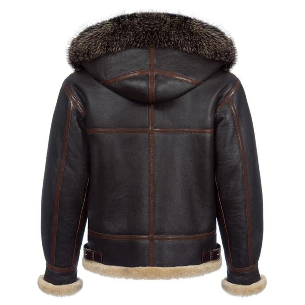 Manteau à capuche en peau de mouton pour homme B3 Pilot