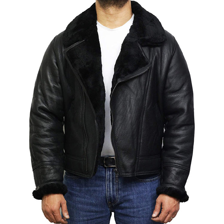 Blouson aviateur B3 en cuir de mouton pour homme