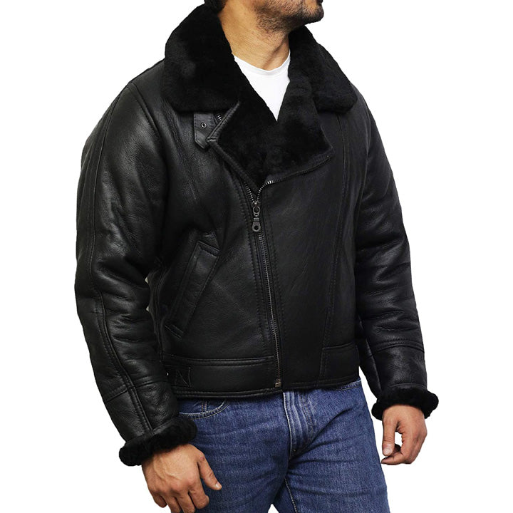 Blouson aviateur B3 en cuir de mouton pour homme