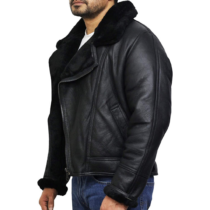 Blouson aviateur B3 en cuir de mouton pour homme