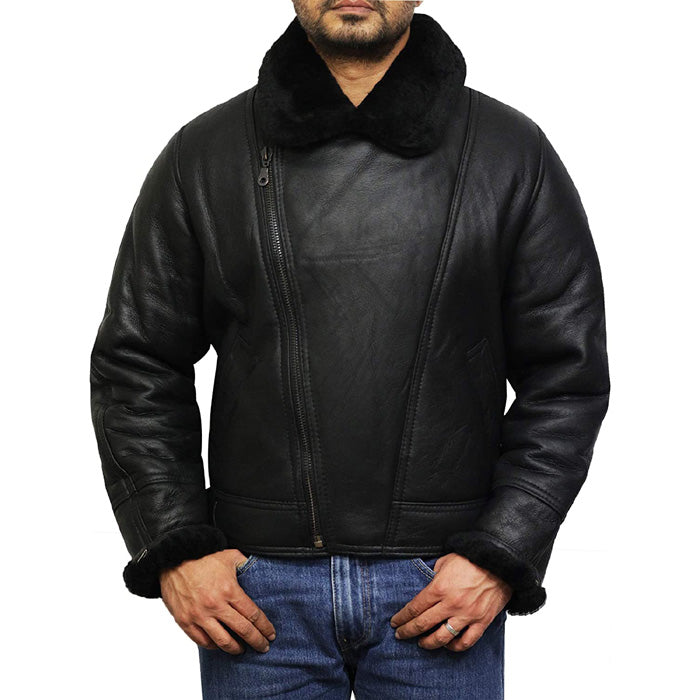 Blouson aviateur B3 en cuir de mouton pour homme