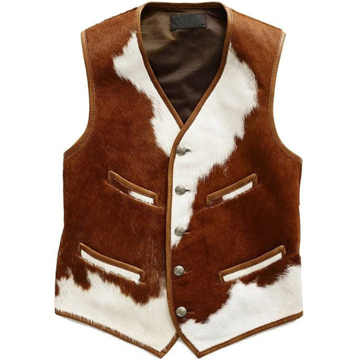 Men's Vintage Brown Leather Vest