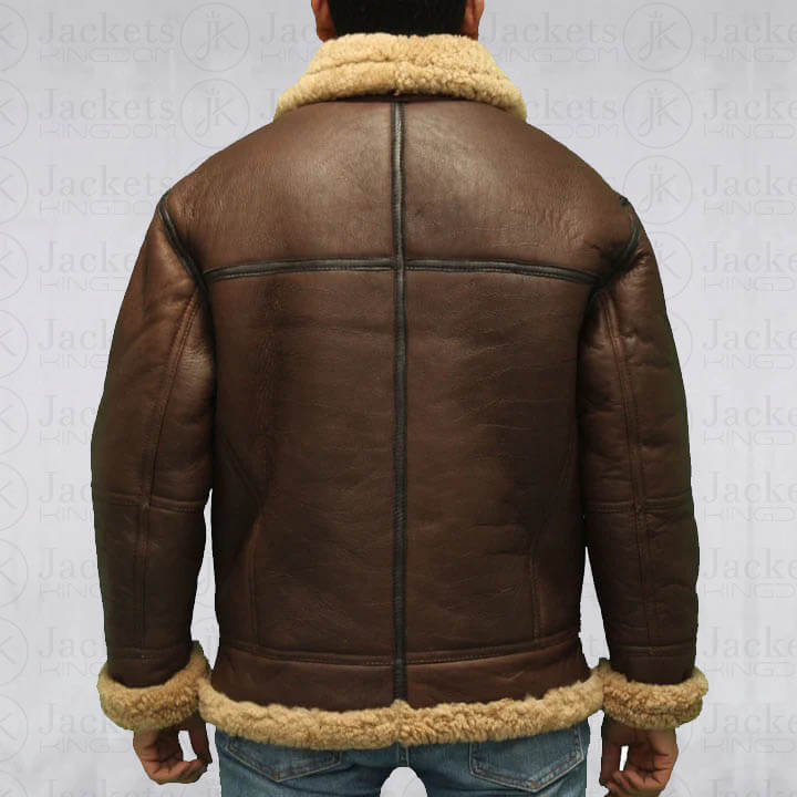 Veste de vol en peau de mouton Aviator B3 pour homme de la Seconde Guerre mondiale